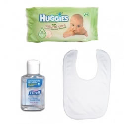 Baby Wipes, Baby Bib and Hand Sanitiser for Baby Bag