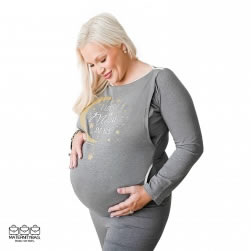 Maternity-Pyjamas-Elephant-dark-Grey-with-Model-Aimee-size-Large