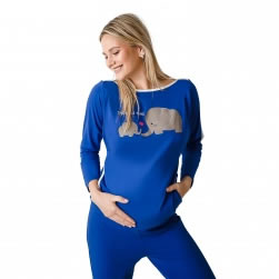 Maternity Pyjamas Elephant-navy, size Medium