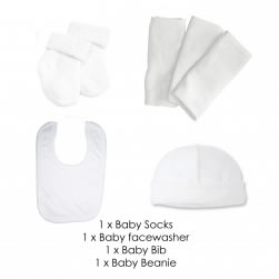 -baby-hospital-bag-clothes socks beanie face washer